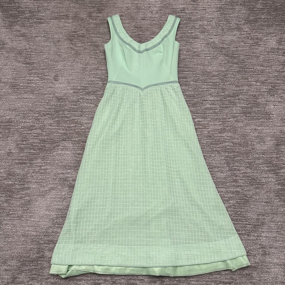 VTG Alfred Werber Dress Womens 10 Green Union Made USA Spring Easter